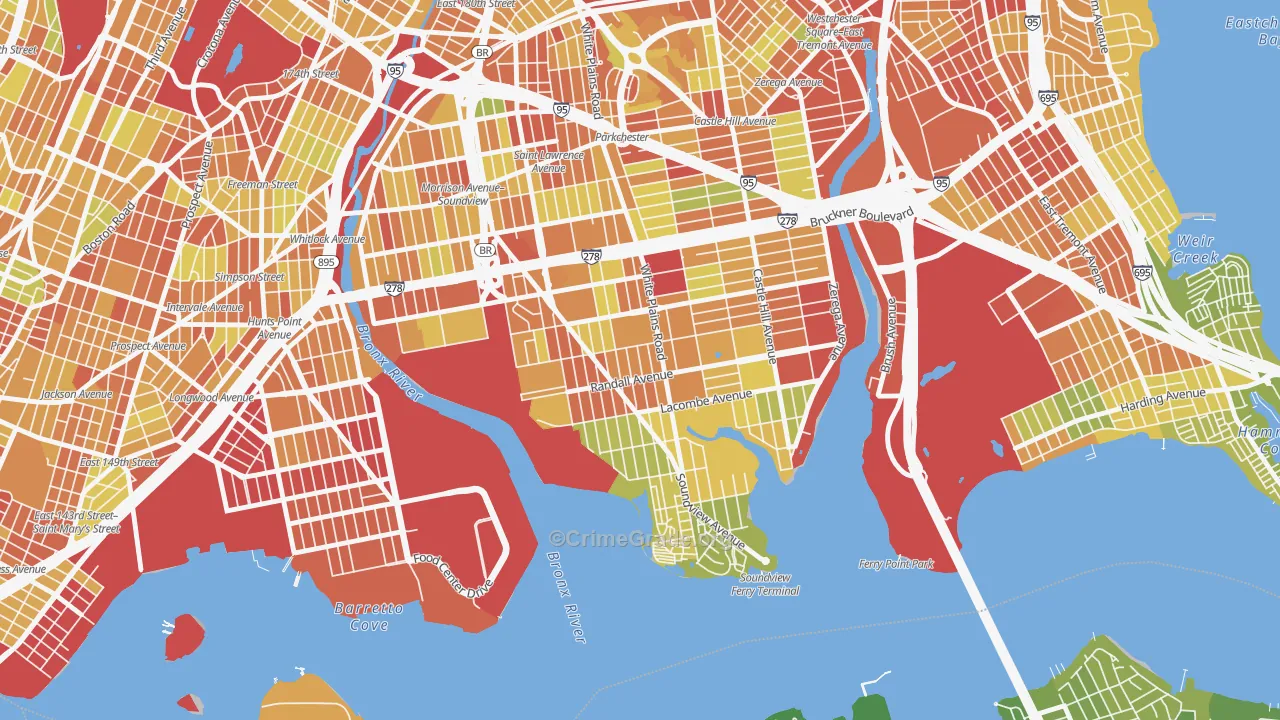 10473, NY Map of Drug-Related Crime Rates