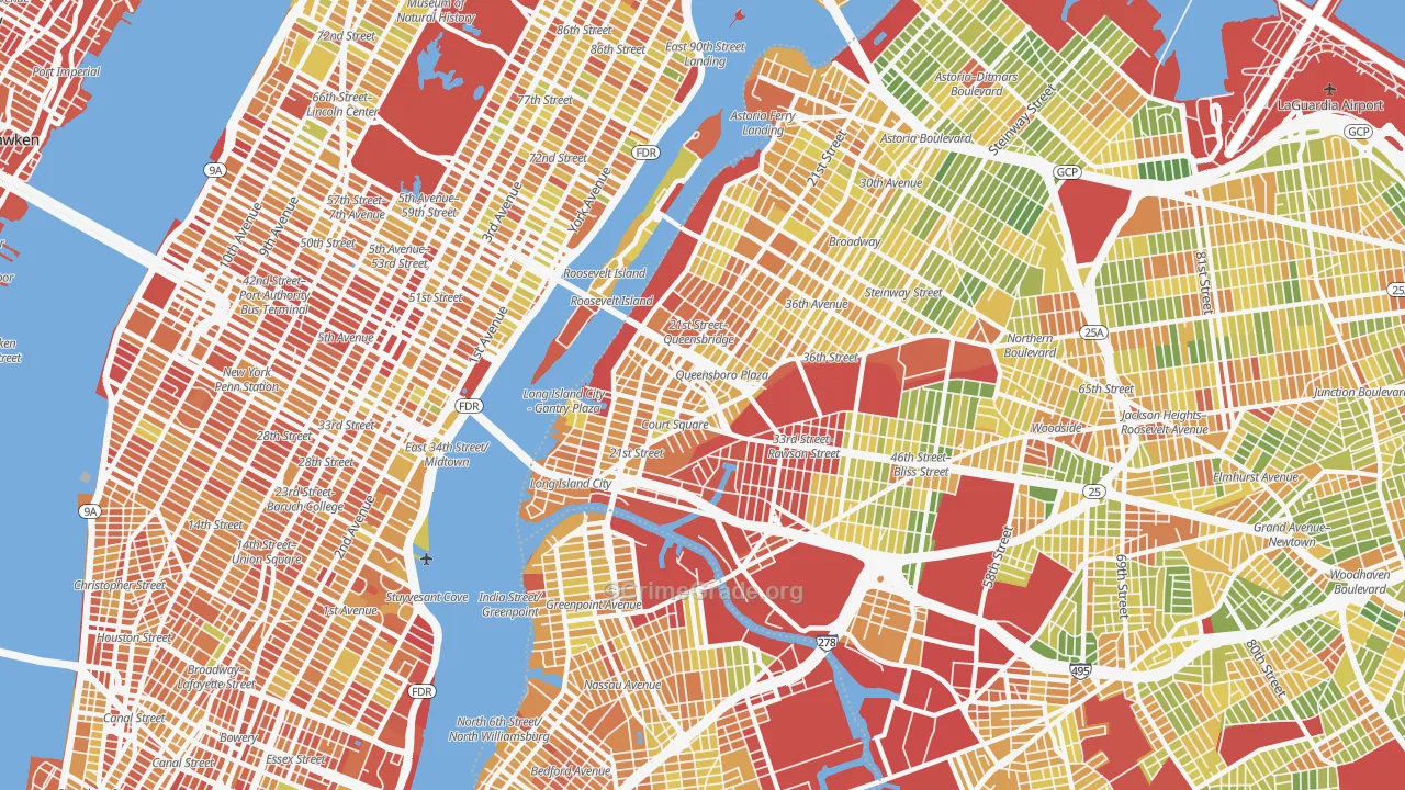 11101, NY Map of Drug-Related Crime Rates