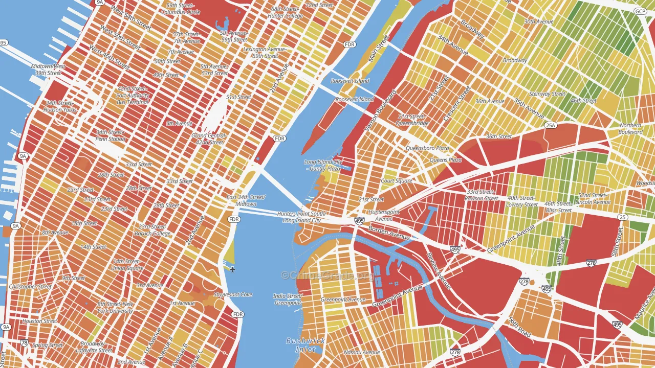 11109, NY Map of Drug-Related Crime Rates