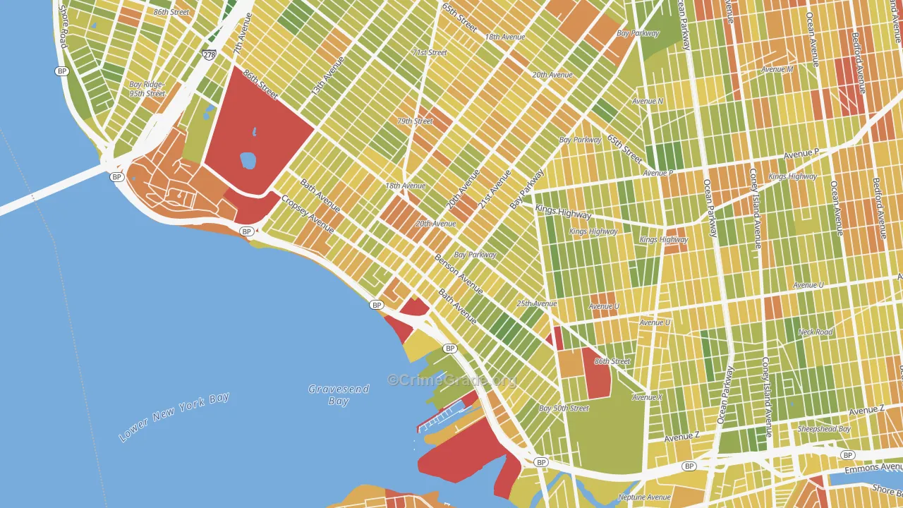 11214, NY Map of Drug-Related Crime Rates