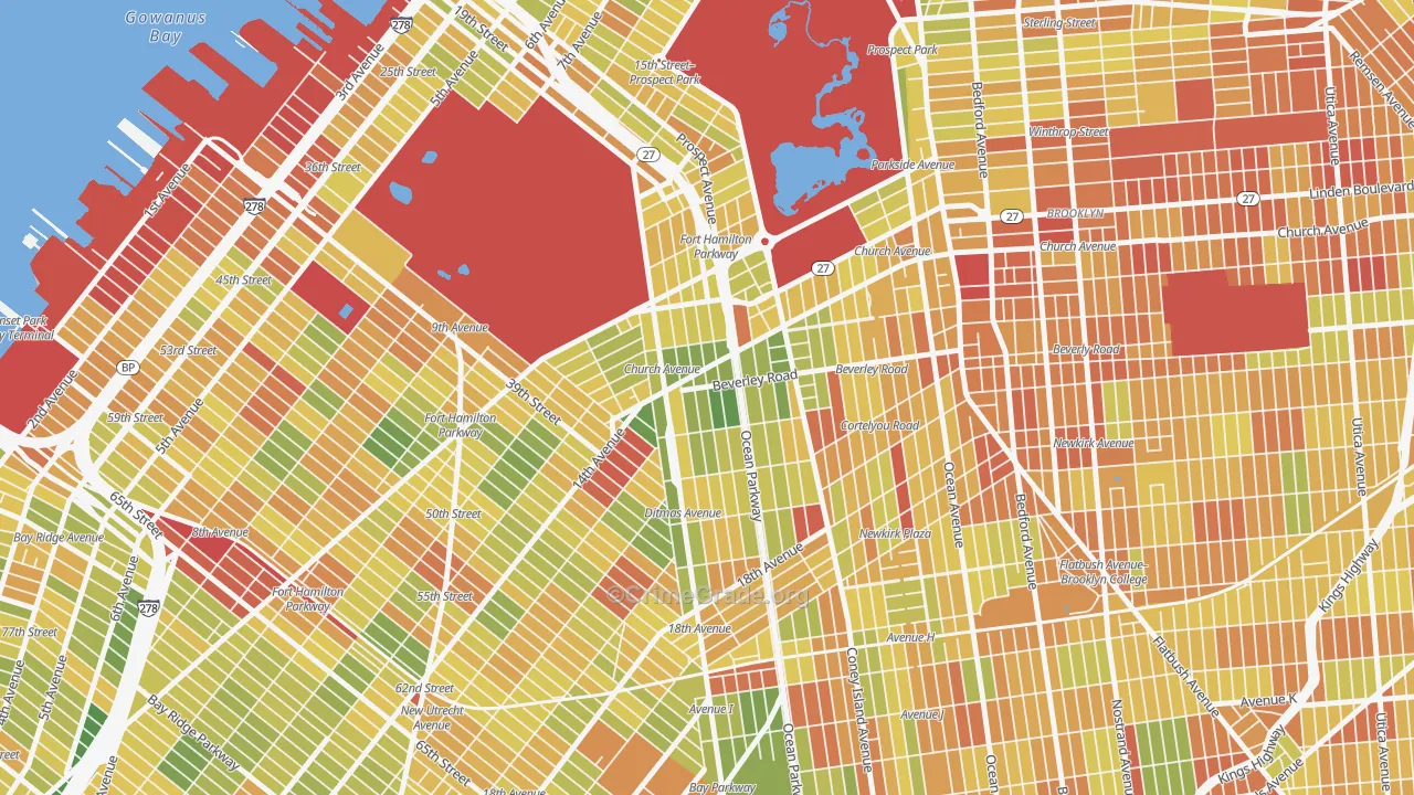 11218, NY Map of Drug-Related Crime Rates