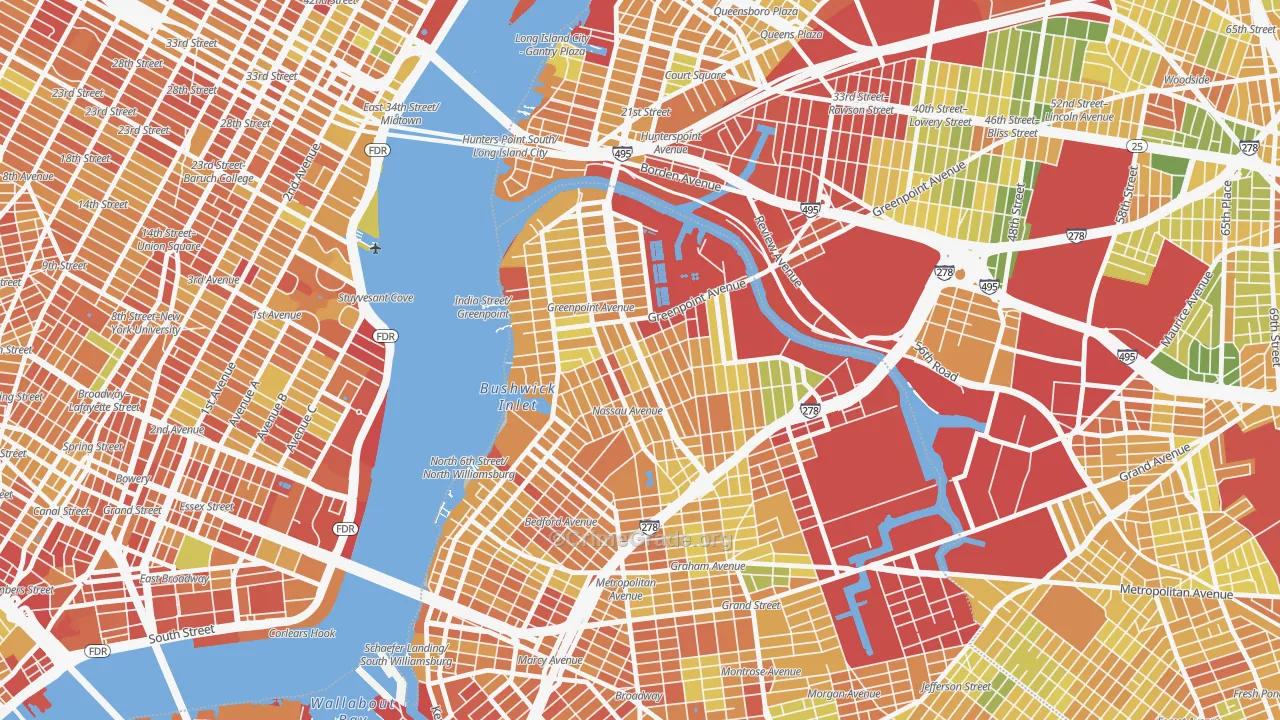 11222, NY Map of Drug-Related Crime Rates