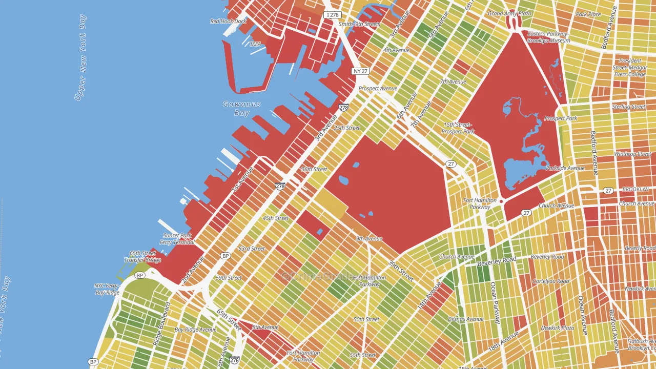 11232, NY Map of Drug-Related Crime Rates