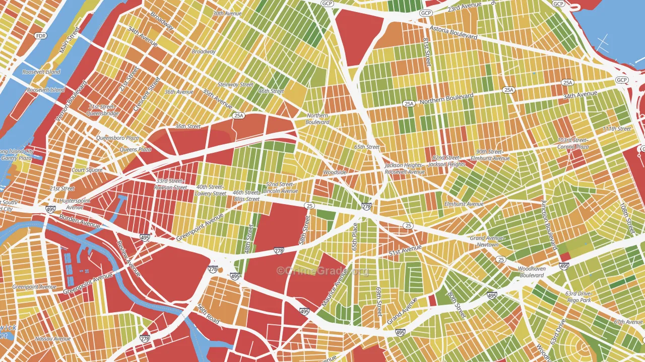 11377, NY Map of Drug-Related Crime Rates