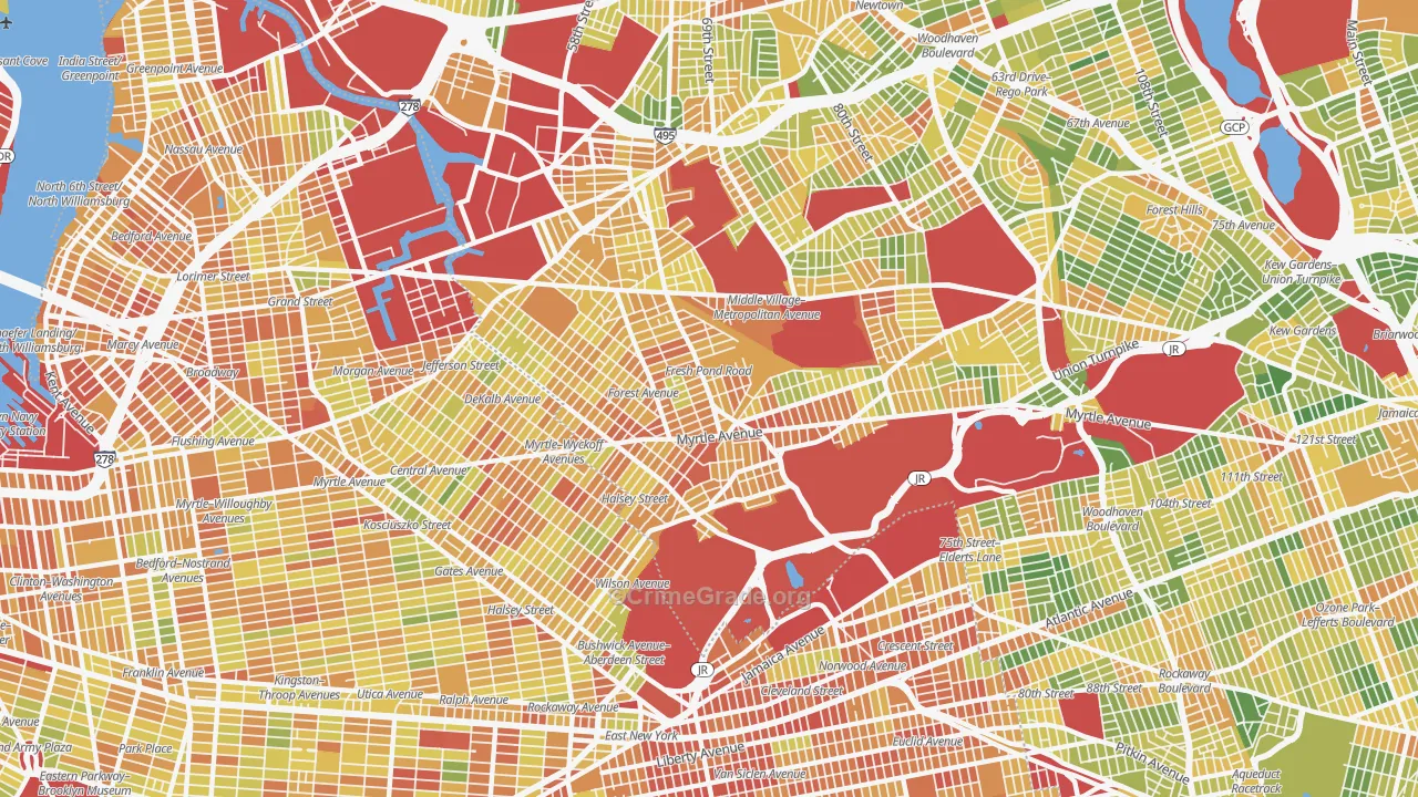 11385, NY Map of Drug-Related Crime Rates