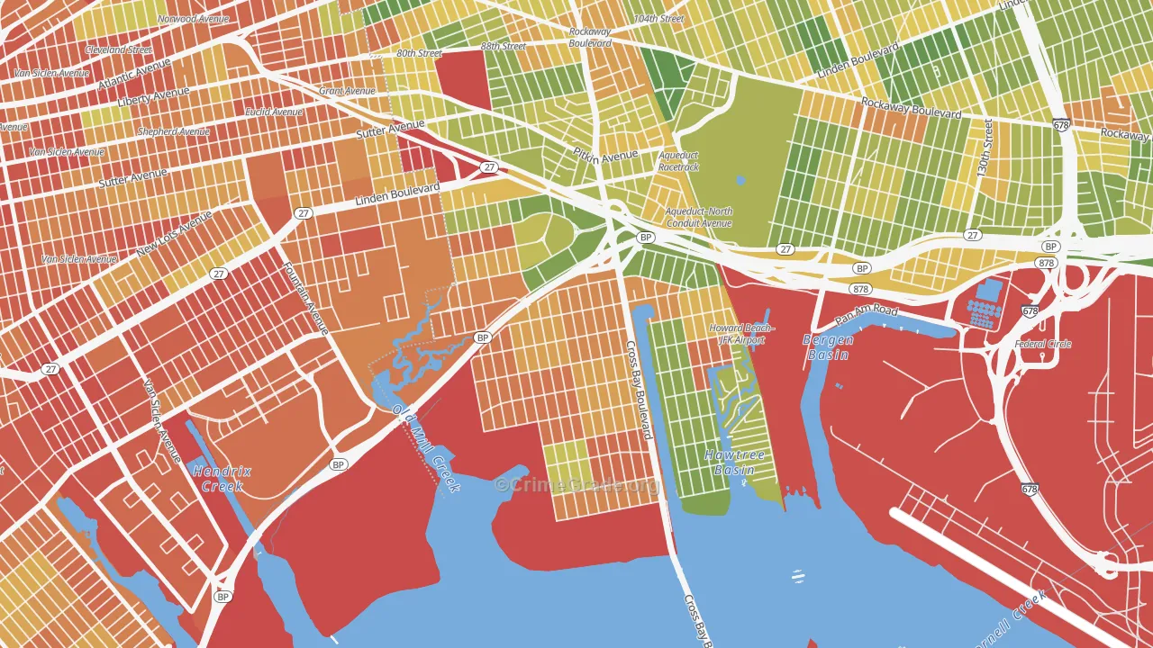 11414, NY Map of Drug-Related Crime Rates
