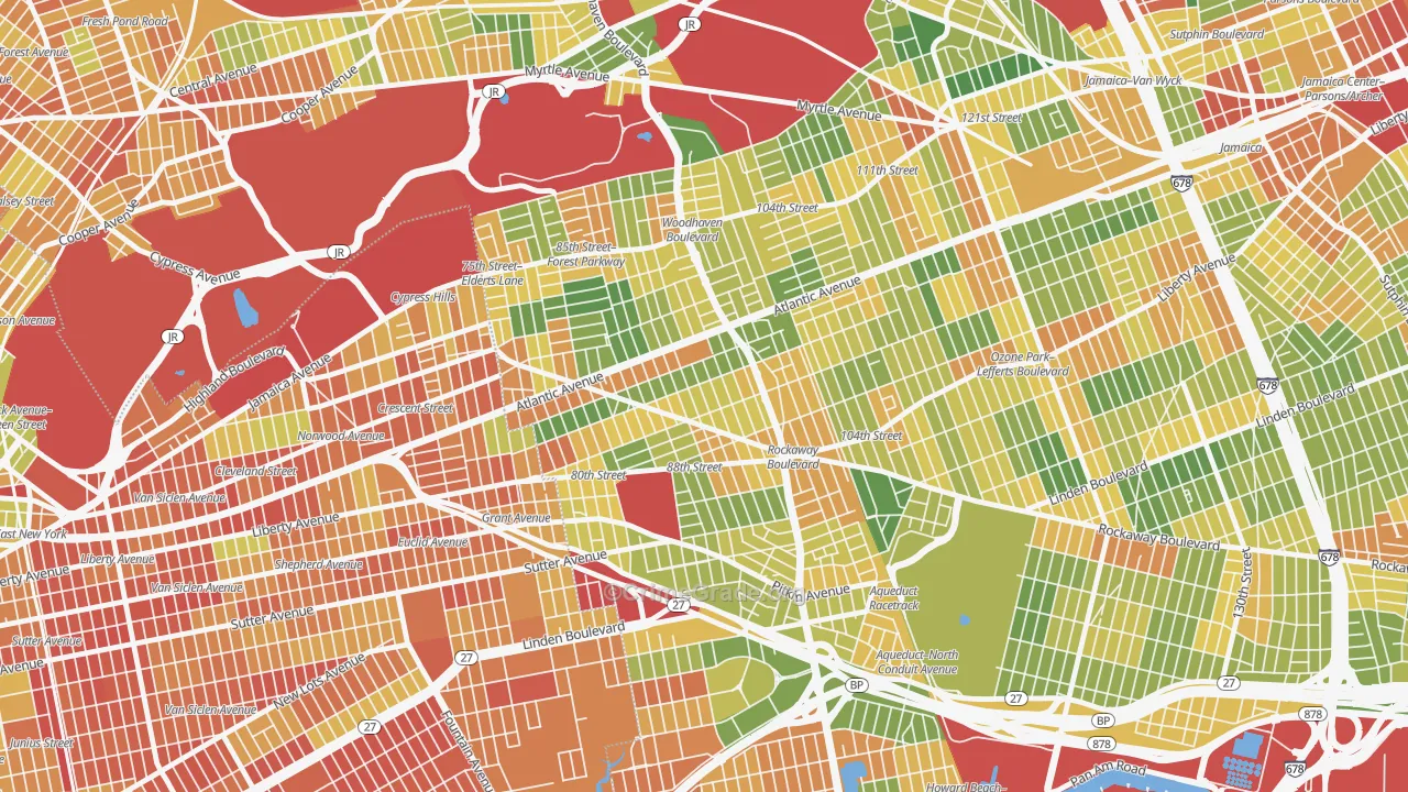 11416, NY Map of Drug-Related Crime Rates