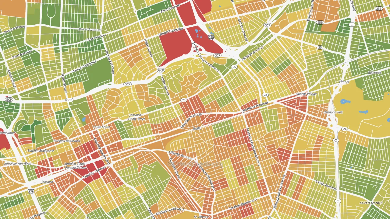 11423, NY Map of Drug-Related Crime Rates