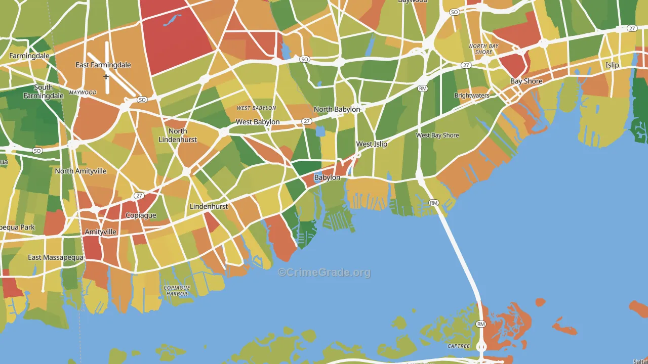 11702, NY Map of Drug-Related Crime Rates