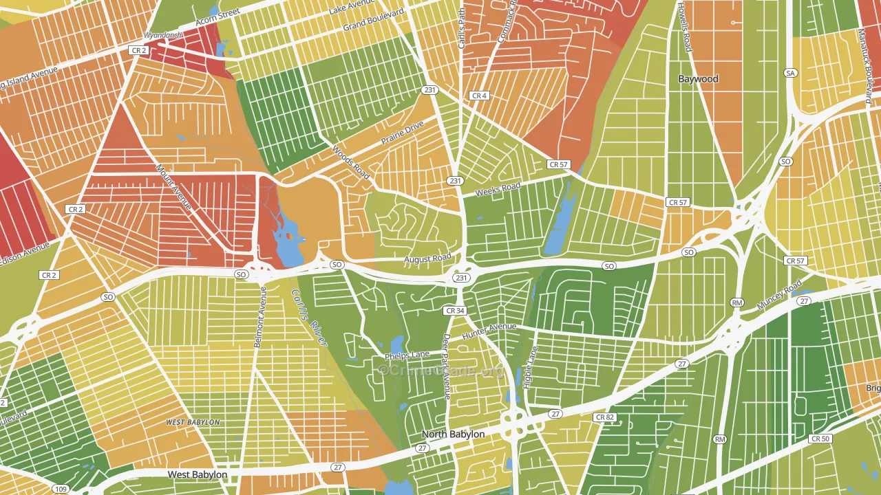 11703, NY Map of Drug-Related Crime Rates