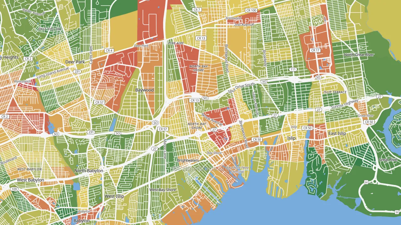 11706, NY Map of Drug-Related Crime Rates