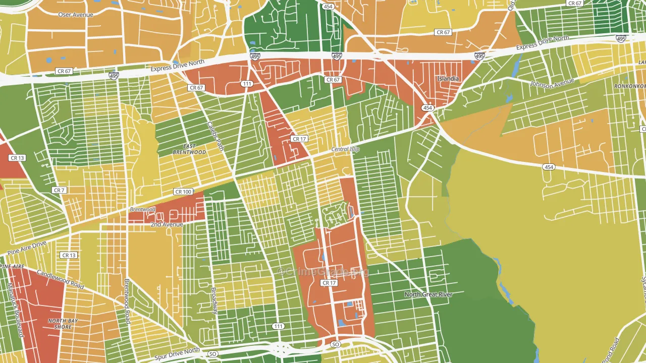 11722, NY Map of Drug-Related Crime Rates