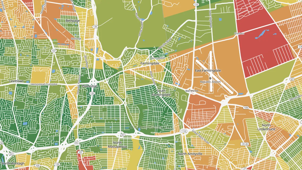 11735, NY Map of Drug-Related Crime Rates