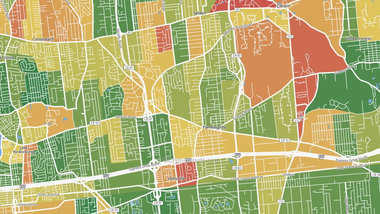 11738, NY Map of Drug-Related Crime Rates