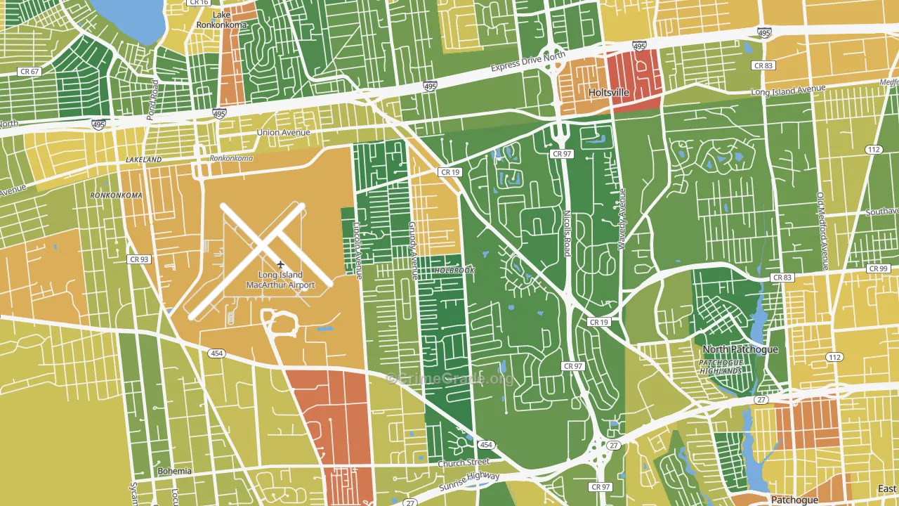 11741, NY Map of Drug-Related Crime Rates
