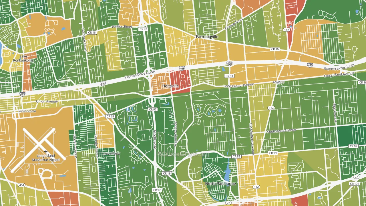 11742, NY Map of Drug-Related Crime Rates