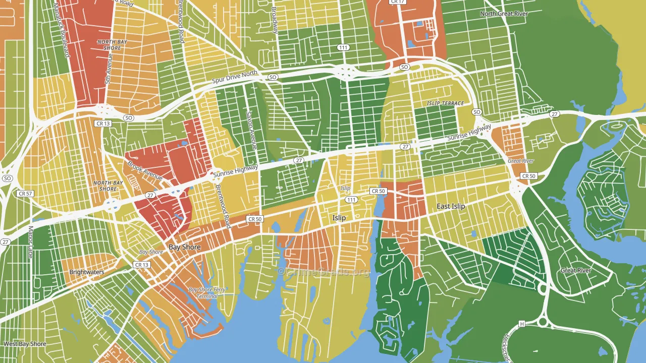 11751, NY Map of Drug-Related Crime Rates