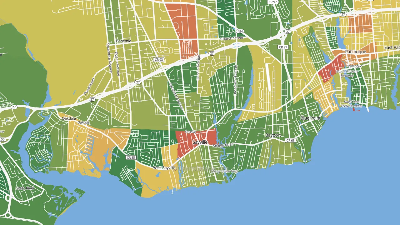 11782, NY Map of Drug-Related Crime Rates