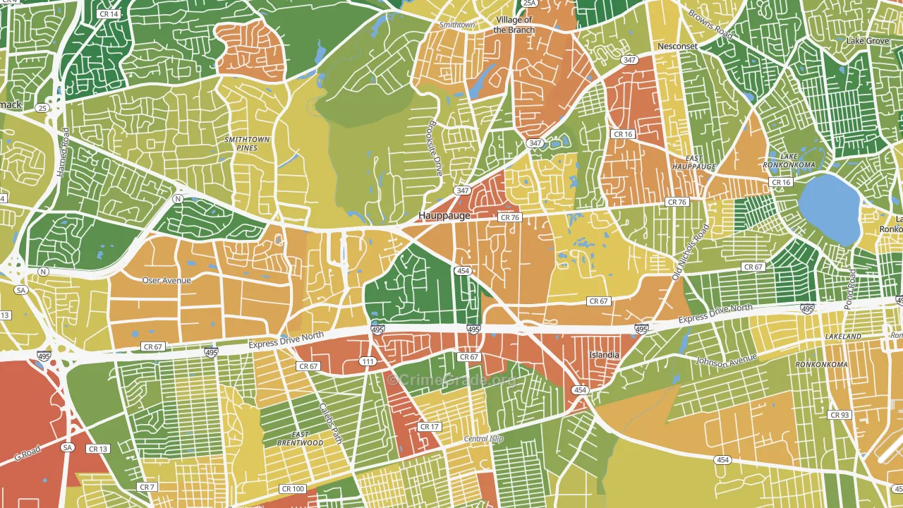 11788, NY Map of Drug-Related Crime Rates