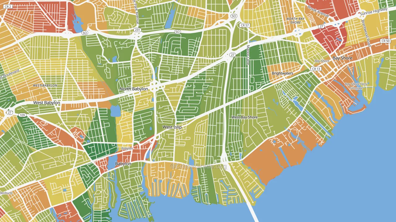 11795, NY Map of Drug-Related Crime Rates