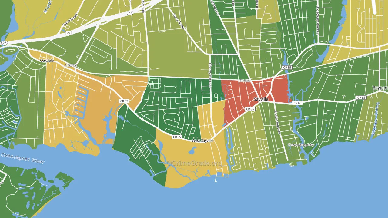 11796, NY Map of Drug-Related Crime Rates