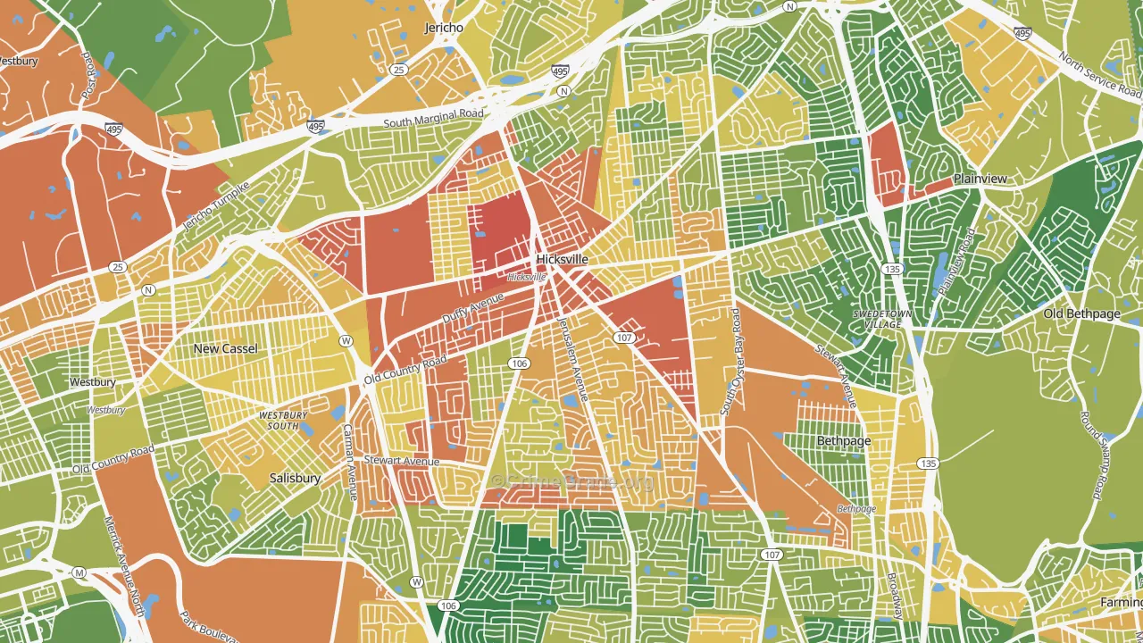 11801, NY Map of Drug-Related Crime Rates