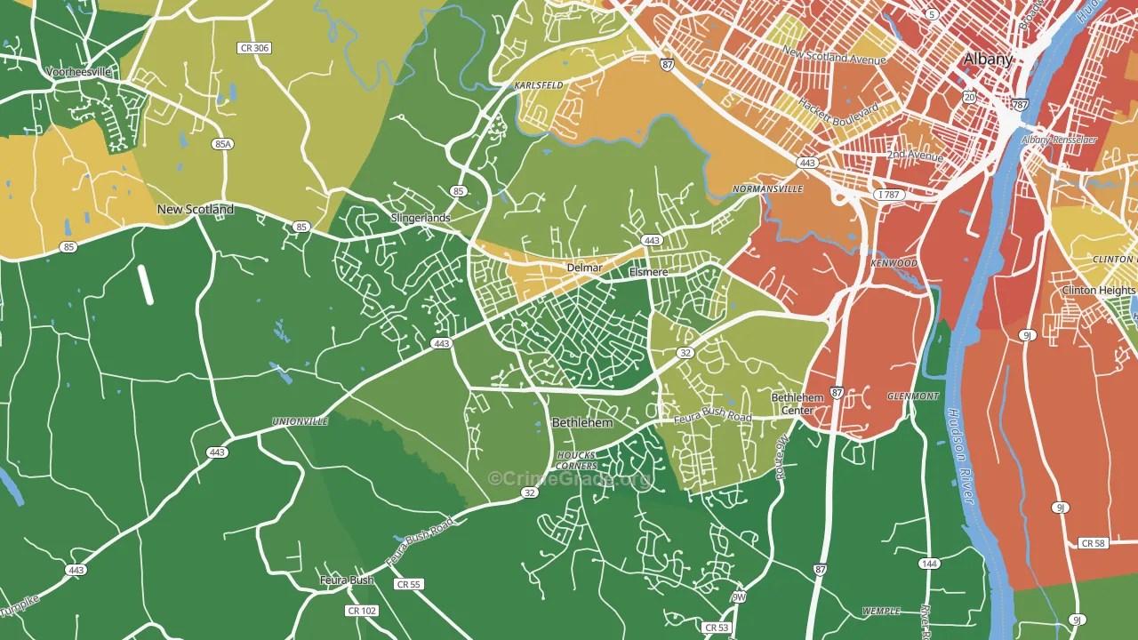 12054, NY Map of Drug-Related Crime Rates