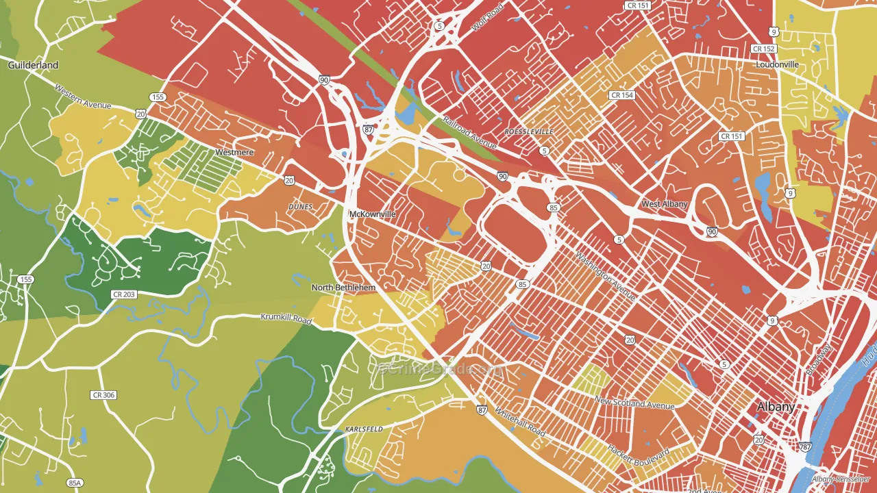 12203, NY Map of Drug-Related Crime Rates