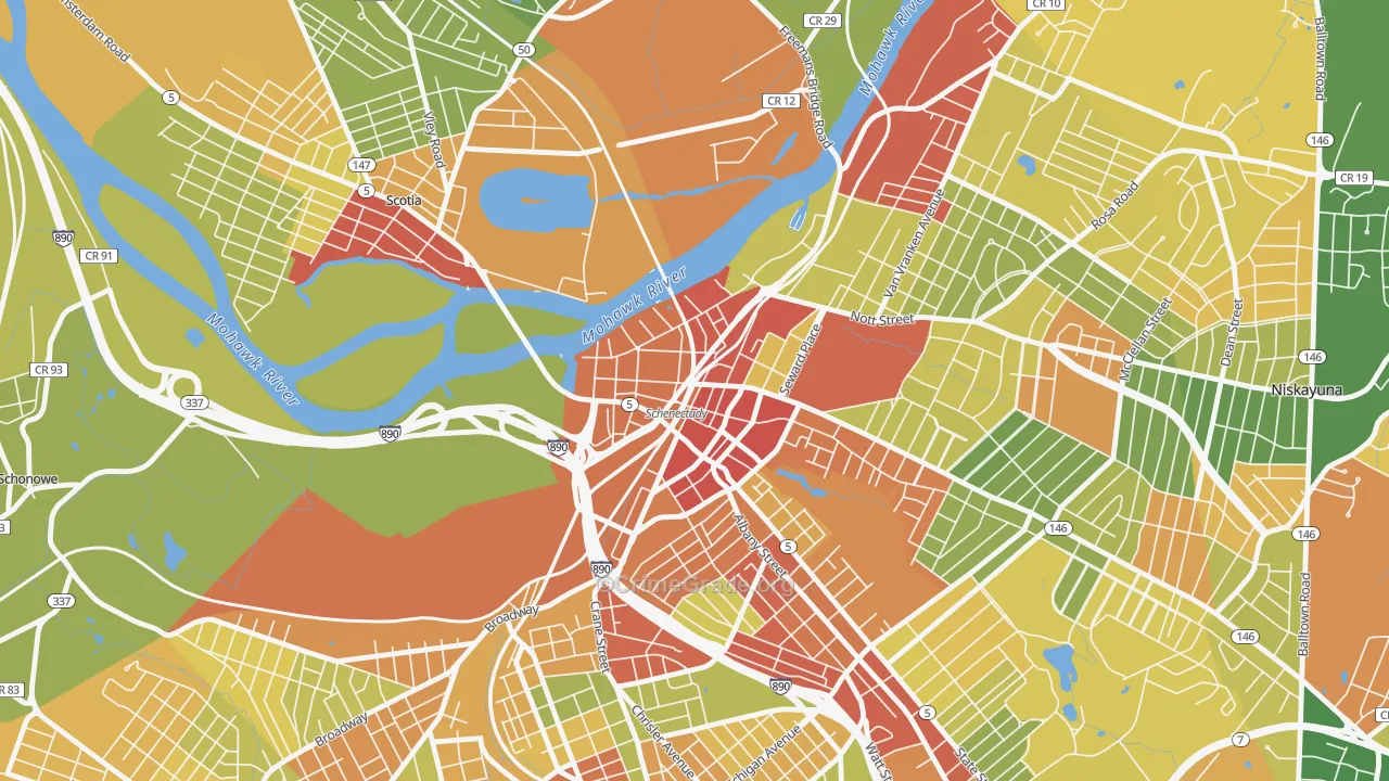 12305, NY Map of Drug-Related Crime Rates