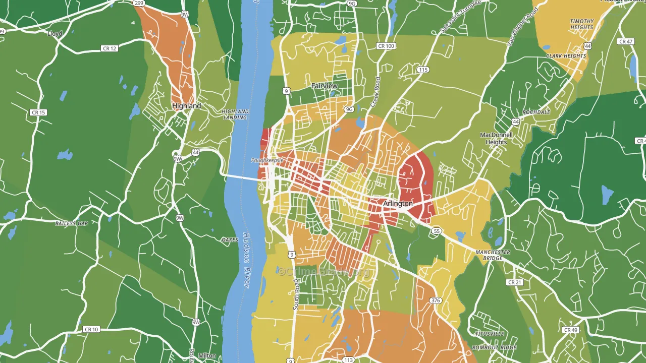 12601, NY Map of Drug-Related Crime Rates