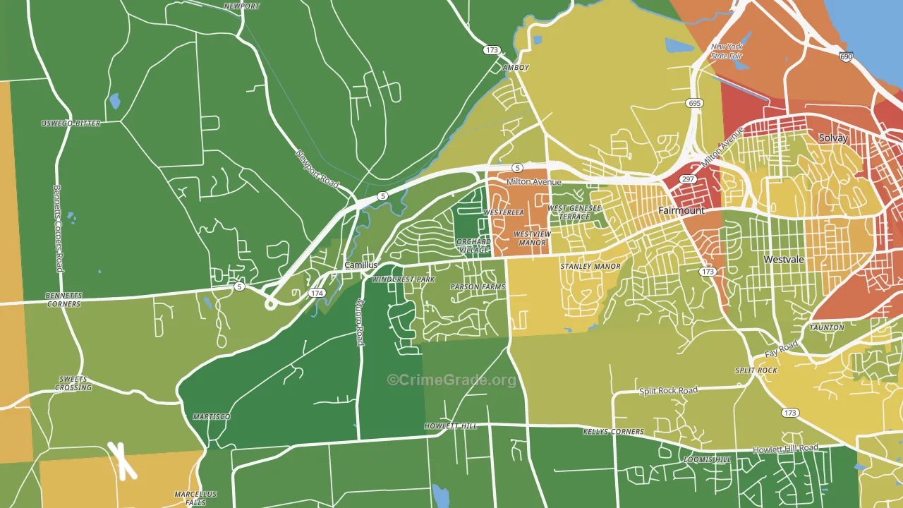 13031, NY Map of Drug-Related Crime Rates