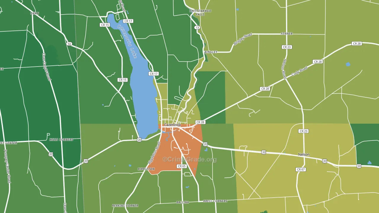 13035, NY Map of Drug-Related Crime Rates