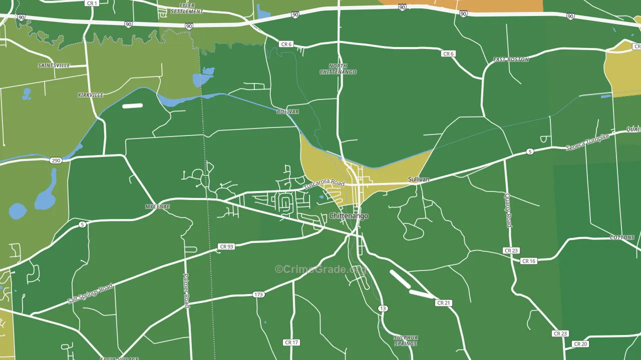 13037, NY Map of Drug-Related Crime Rates
