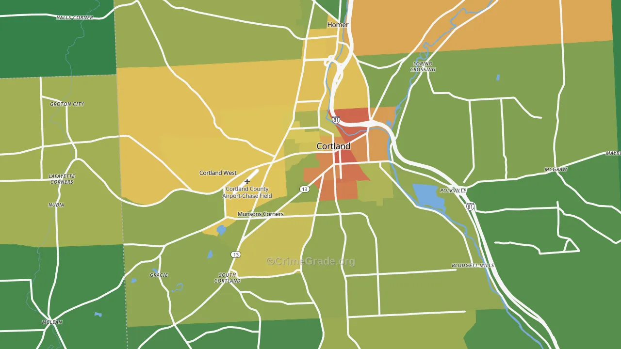 13045, NY Map of Drug-Related Crime Rates