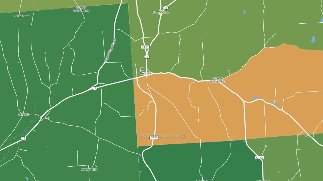 13052, NY Map of Drug-Related Crime Rates