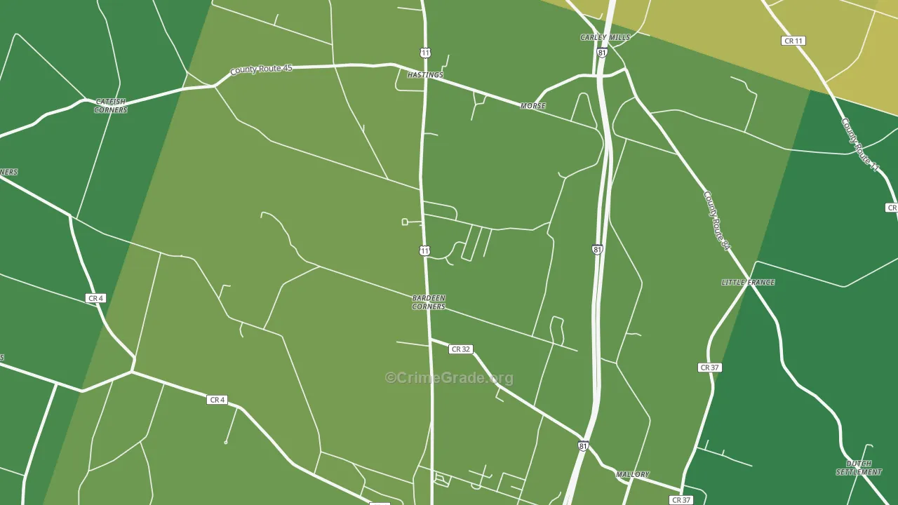 13076, NY Map of Drug-Related Crime Rates