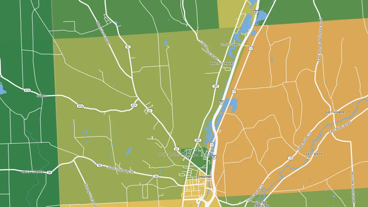 13077, NY Map of Drug-Related Crime Rates