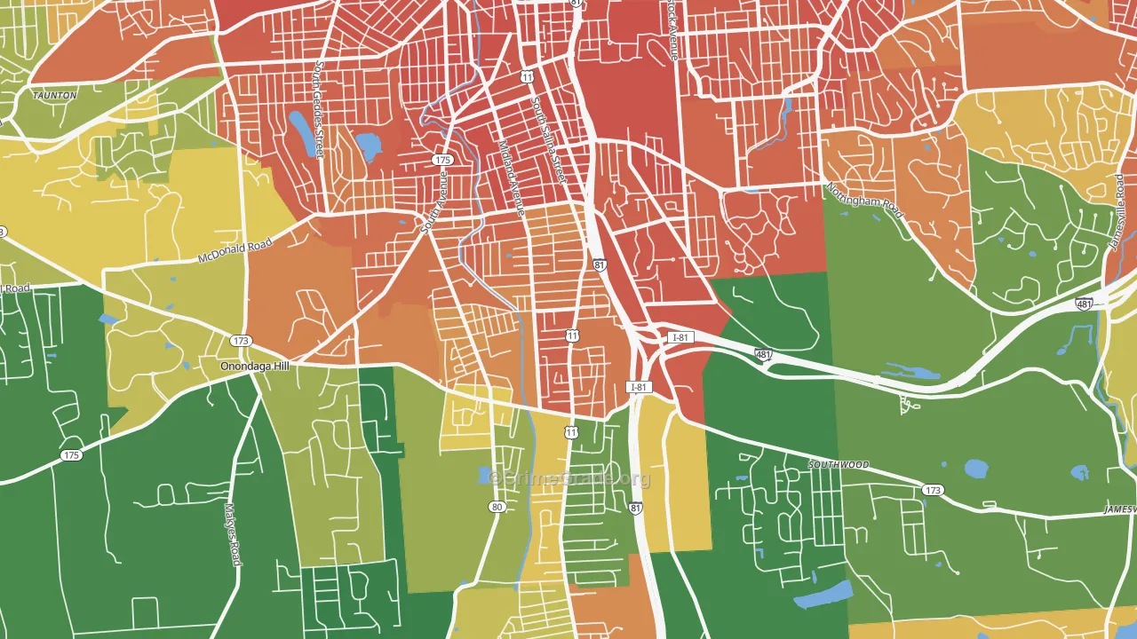 13205, NY Map of Drug-Related Crime Rates