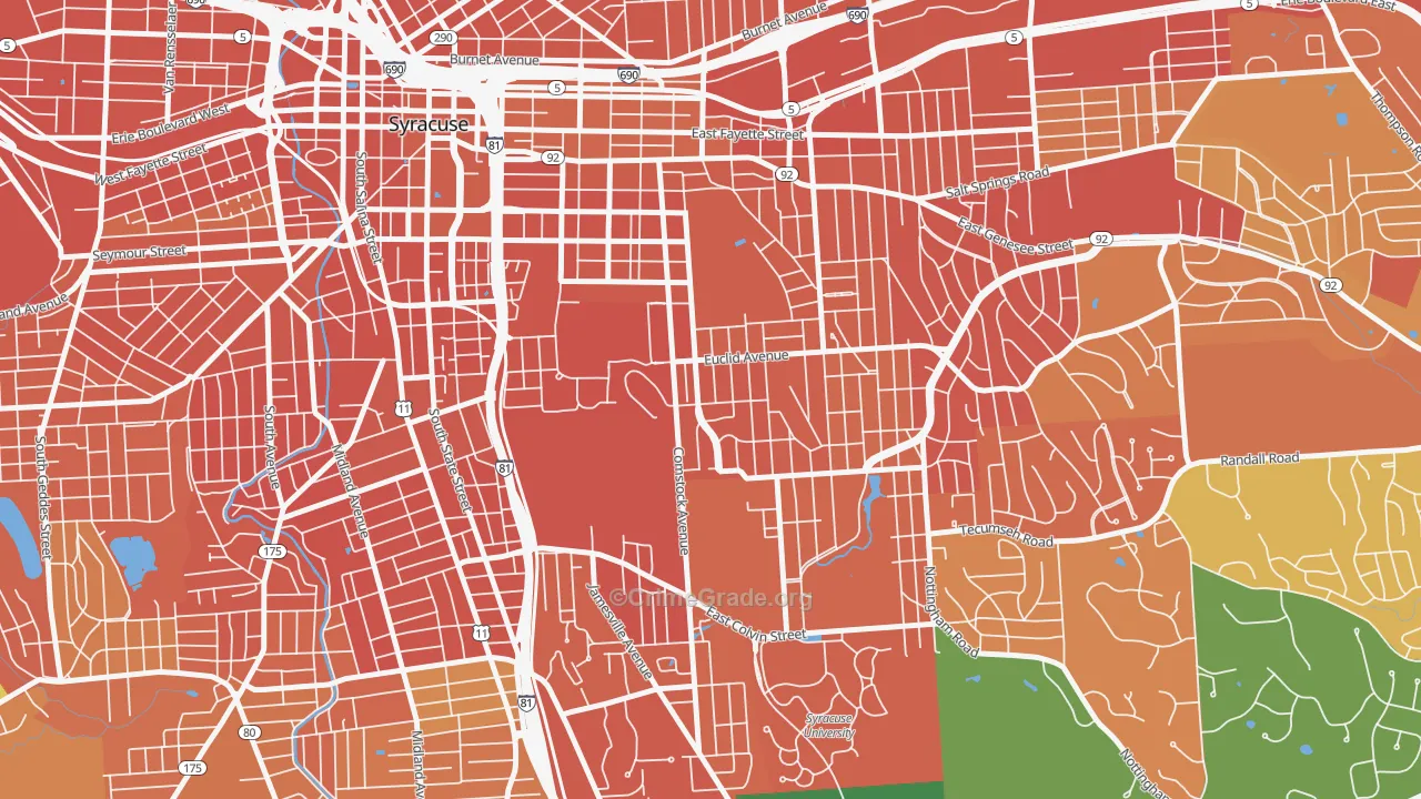 13210, NY Map of Drug-Related Crime Rates