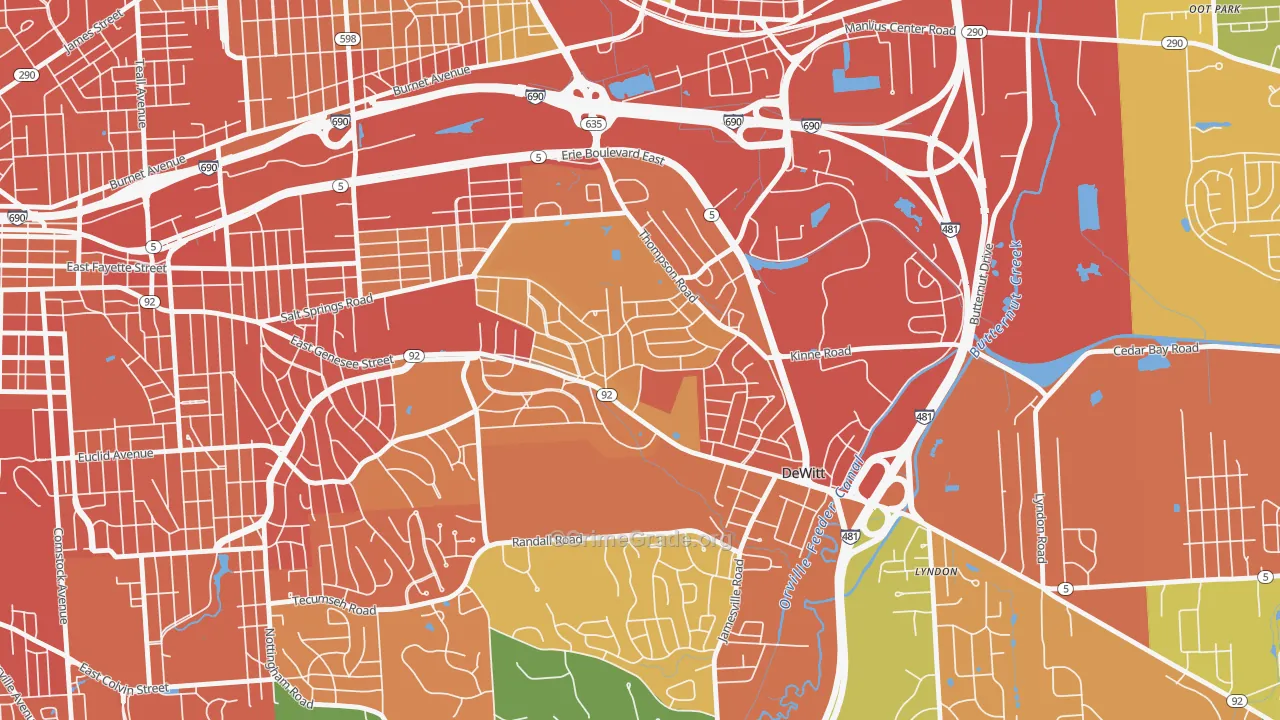 13214, NY Map of Drug-Related Crime Rates