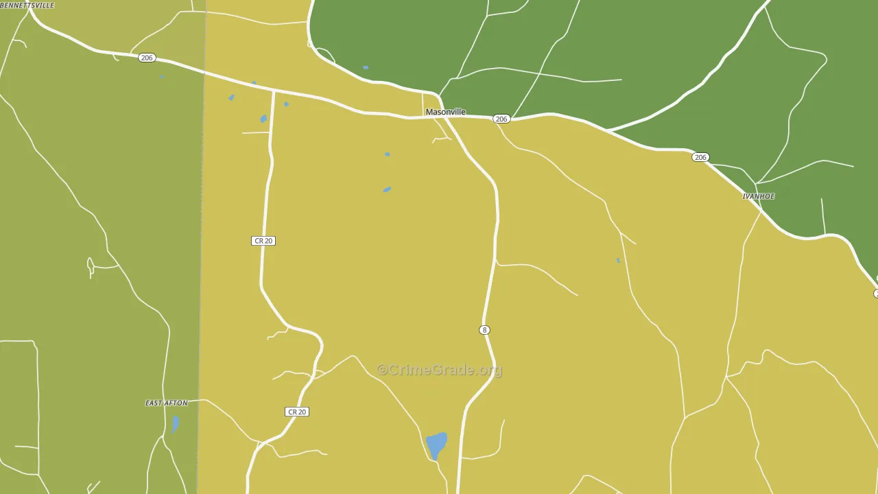 13804, NY Map of Drug-Related Crime Rates