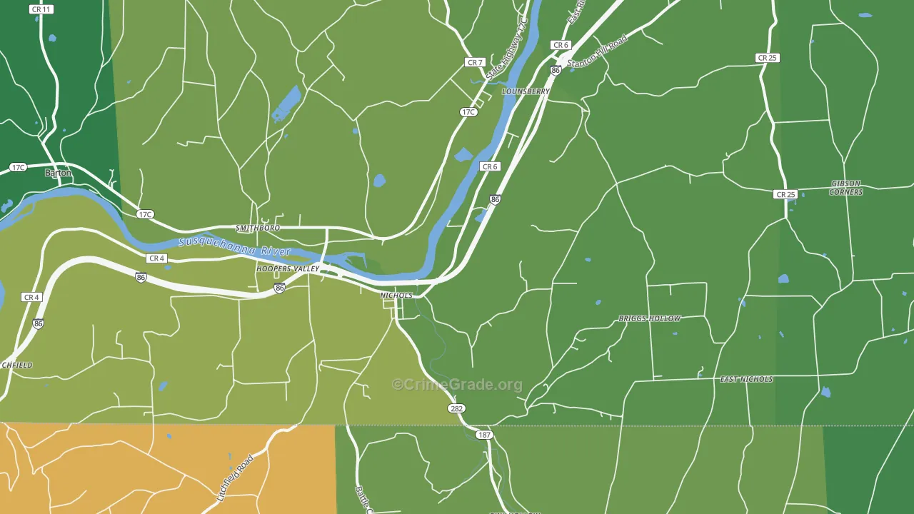 13812, NY Map of Drug-Related Crime Rates