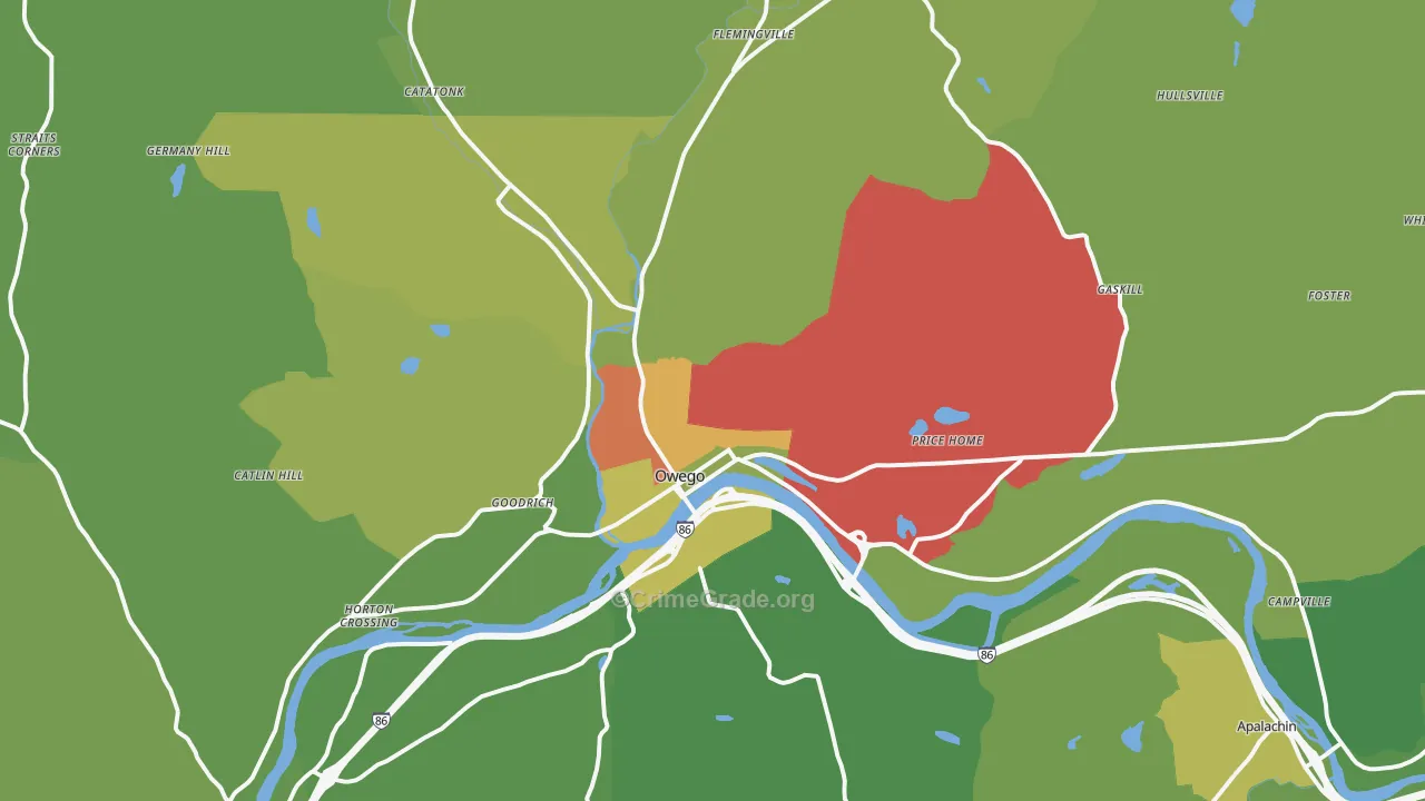13827, NY Map of Drug-Related Crime Rates