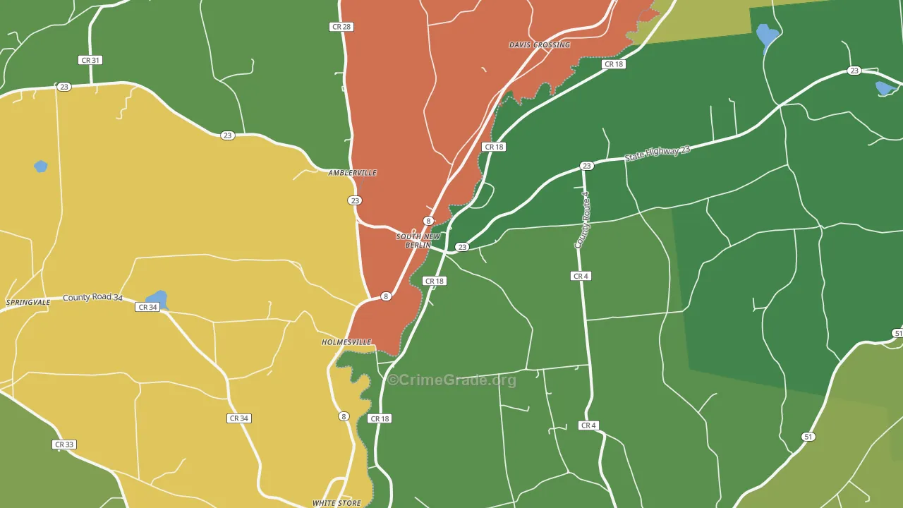 13843, NY Map of Drug-Related Crime Rates