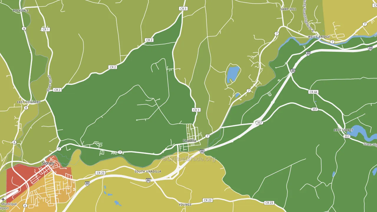 13849, NY Map of Drug-Related Crime Rates