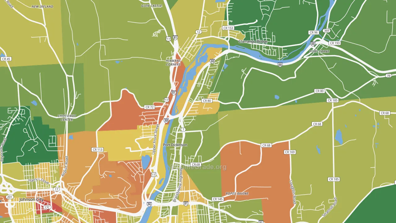 13901, NY Map of Drug-Related Crime Rates