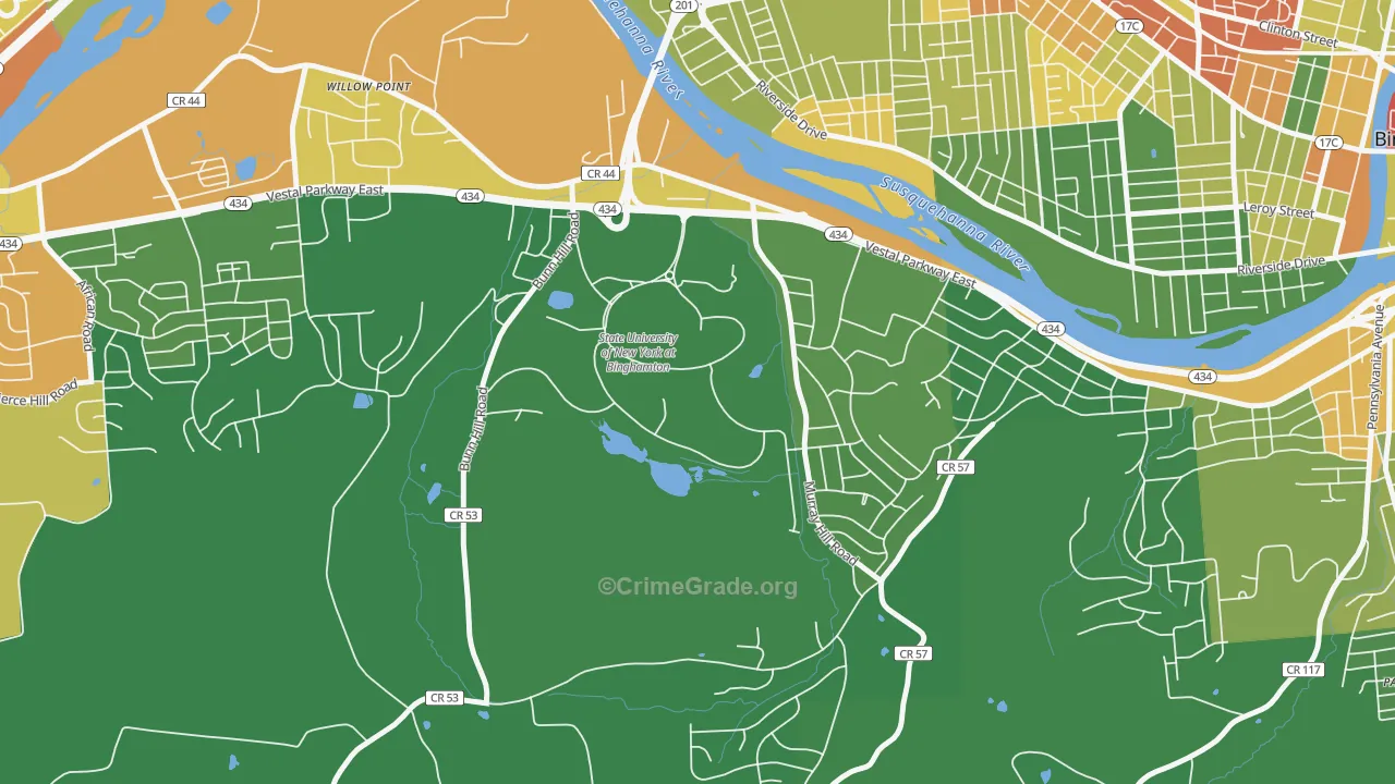 13902, NY Map of Drug-Related Crime Rates
