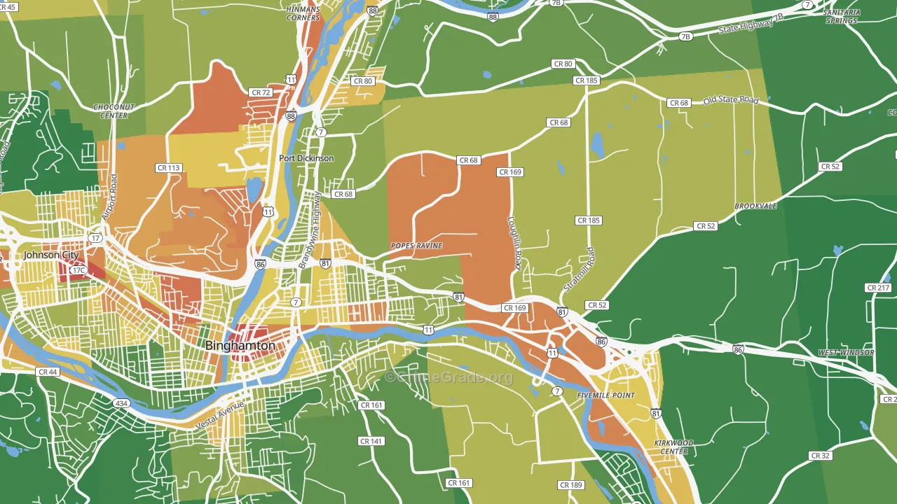 13904, NY Map of Drug-Related Crime Rates