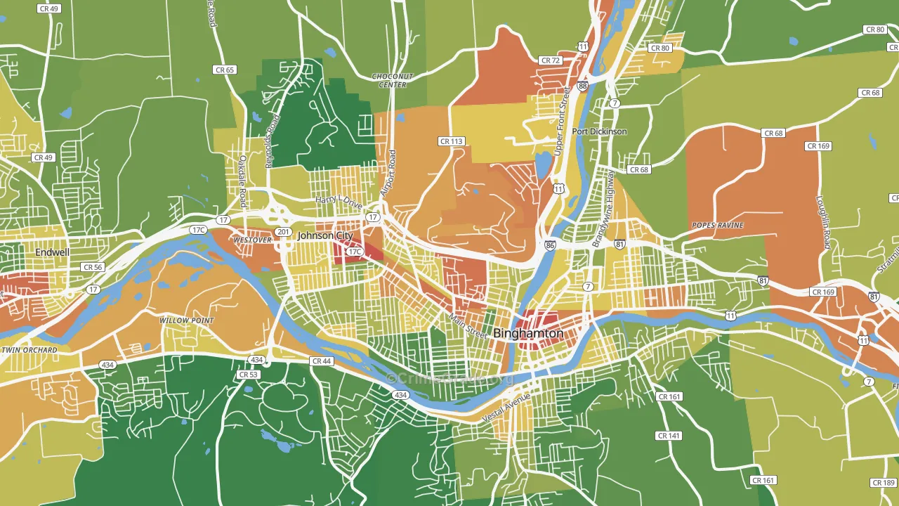 13905, NY Map of Drug-Related Crime Rates