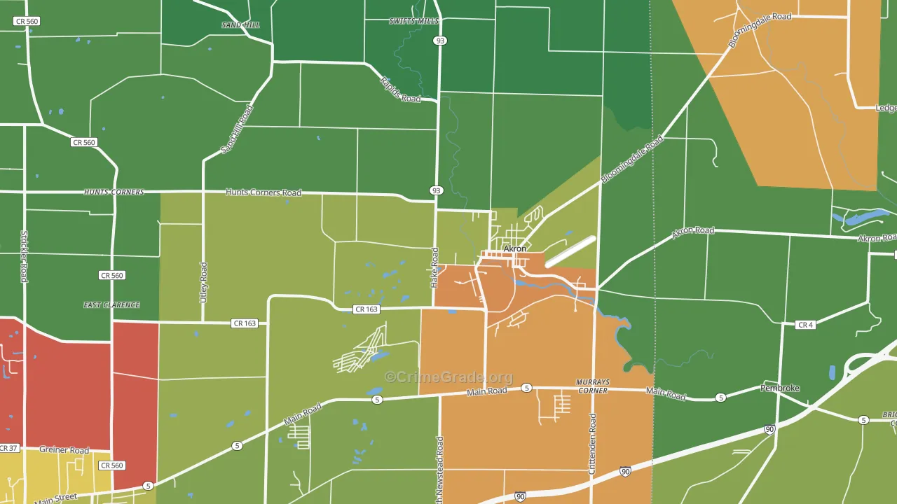 14001, NY Map of Drug-Related Crime Rates